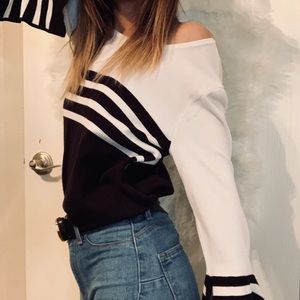 Striped knit 3/4 Sleeve